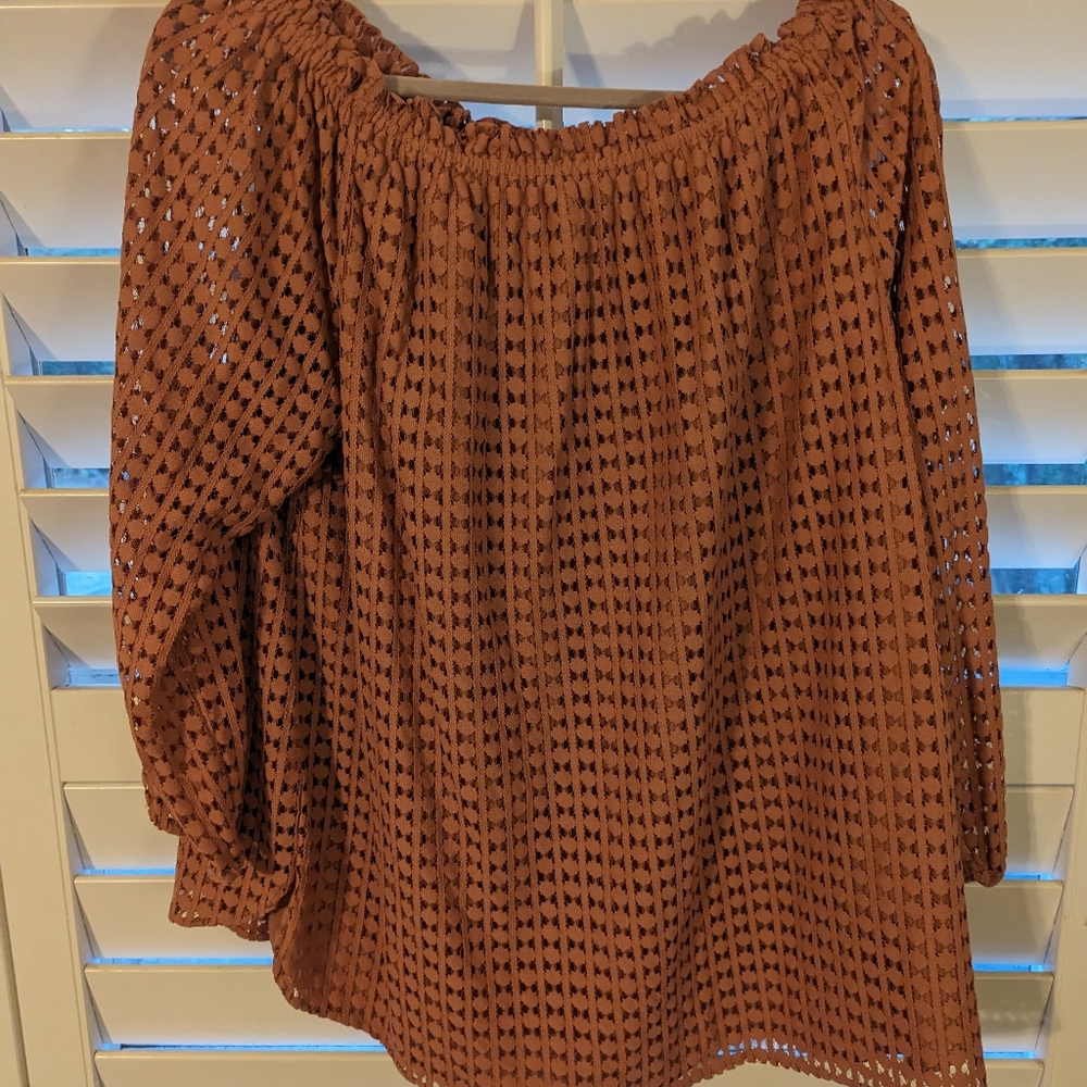 Jones NY Rust Ruched Top - XL - Picture 4 of 4